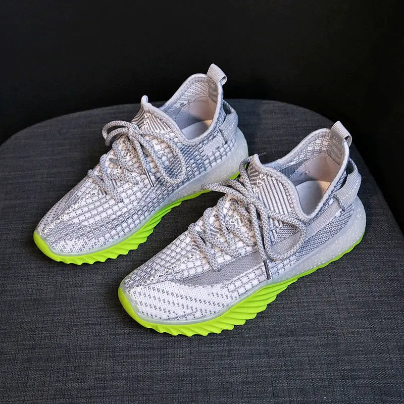 

2020 New Breathable Flying Woven Sneakers Ins Running Casual Shoes Students Korean-Style Wild Coconut Shoes Women Sneakers