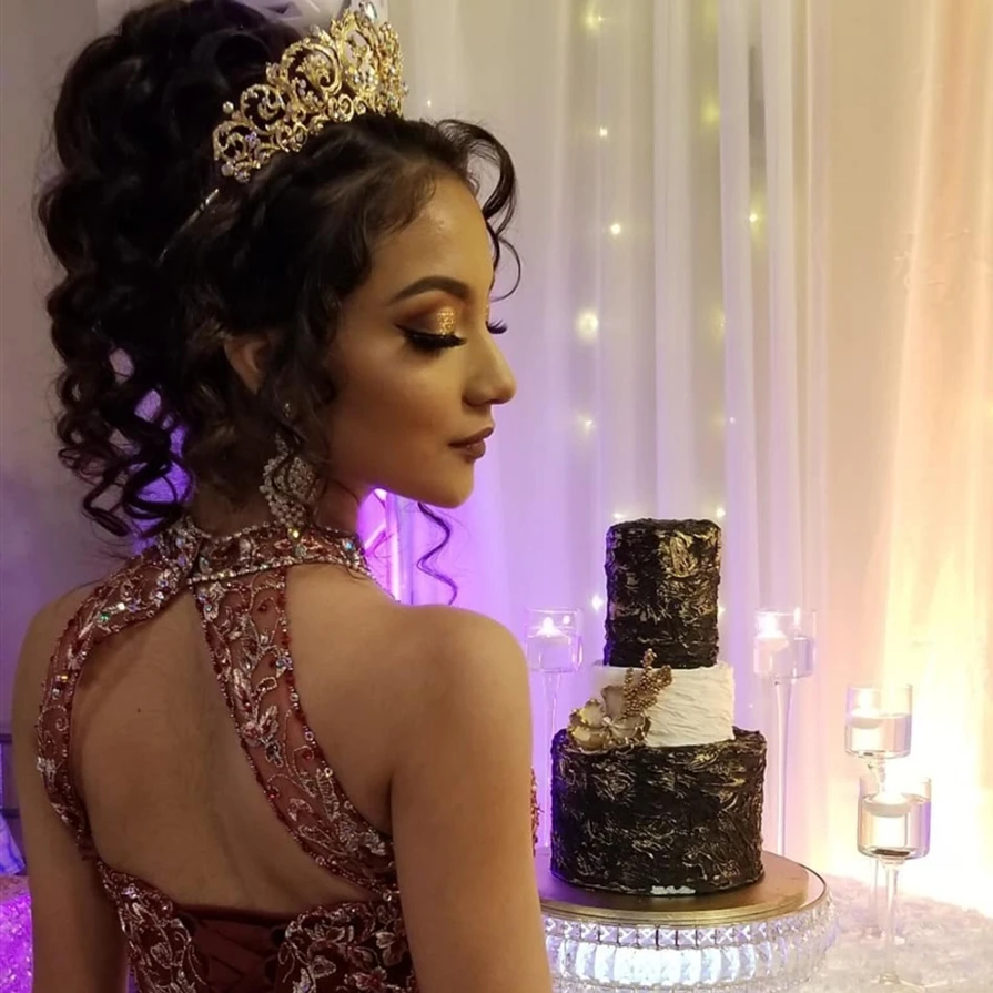 2020 vestidos красное вино сладкие пышные платья королевские кружевные аппликации из