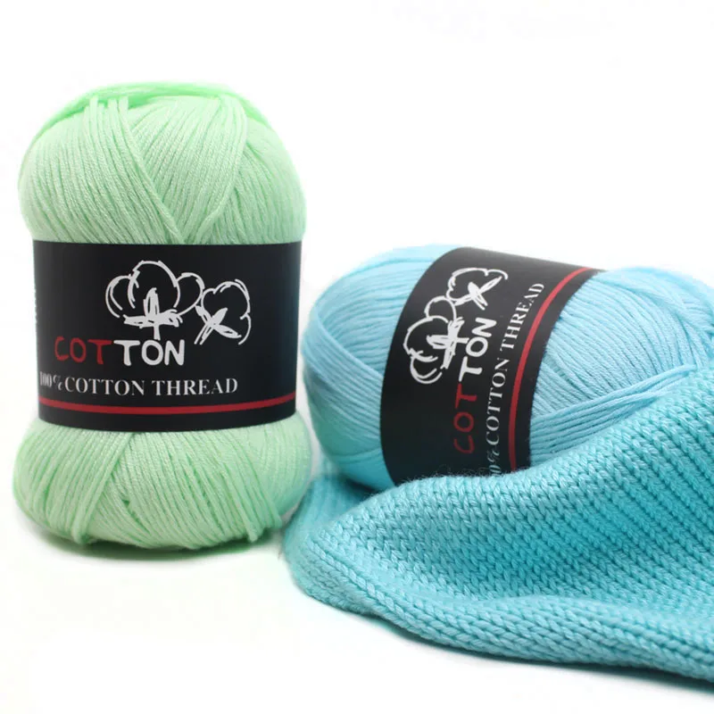 8 шт. тонкие Органические Детские пряжа 100% хлопчатобумажной пряжи для Вязание DIY