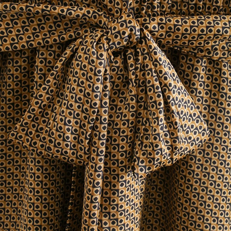 Женское мини-платье с геометрическим принтом ZA платье отложным воротником и