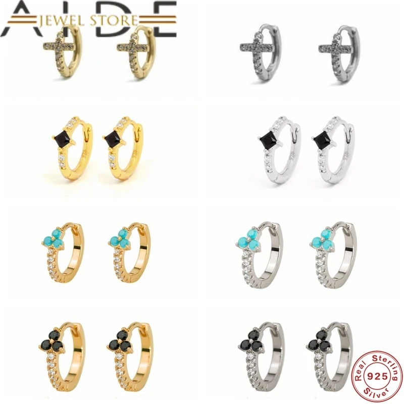 

Aide Винтажные серьги 925 стерлингового серебра бирюзовый обруч серьги, нержавеющая сталь, Pendiente Brincos, можно носить с ювелирные изделия для женщ...