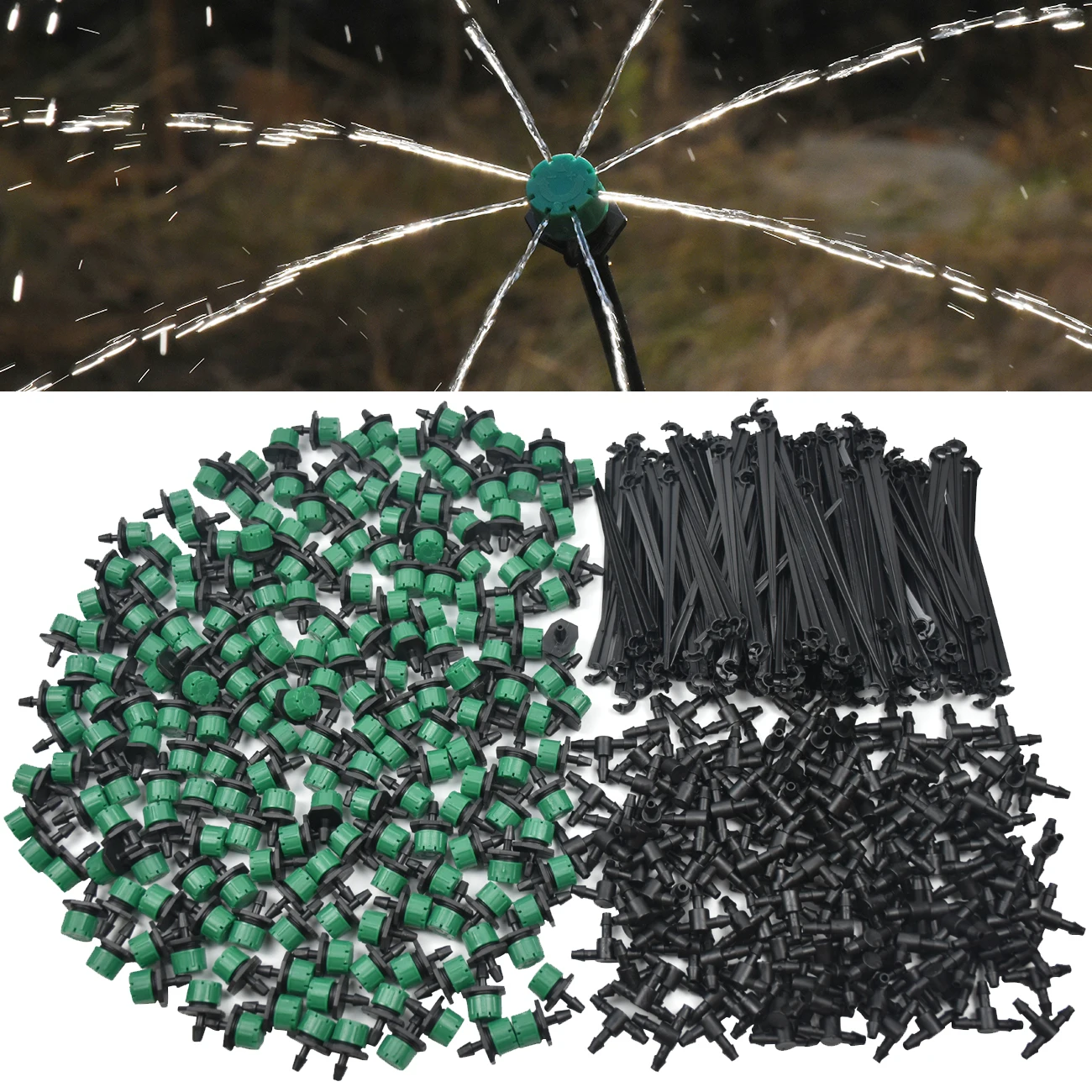 

KESLA Garden Drip Irrigation System 1/4'' Hose Micro Mist Spray Cooling Watering Kit Adjustable Sprinkler Dripper Tee Connector