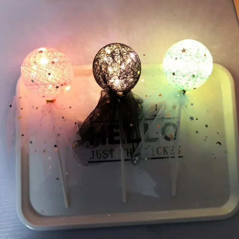 Светодиодный светильник в форме шара на батарейках для торта украшения