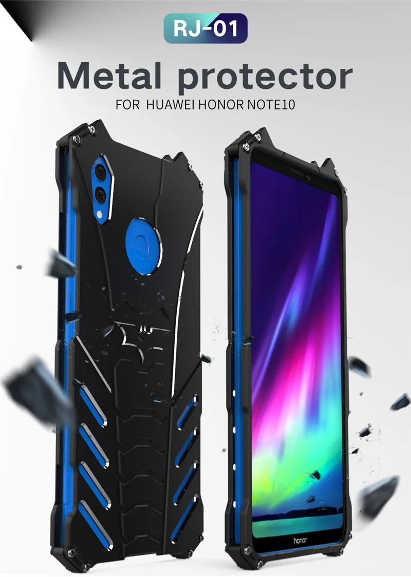 Алюминиевый бампер противоударный Твердый защитный чехол для huawei Honor Note 10 20 Pro 9 8 20i 8X Lite 20S V20 V10 чехол с металлической рамкой
