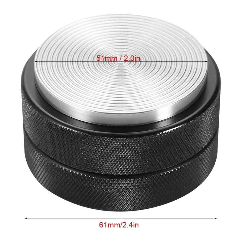 

51mm Stainless Steel Coffee Tamper Base Coffee Bean Powder Press Tool,Black (Thread Base)
