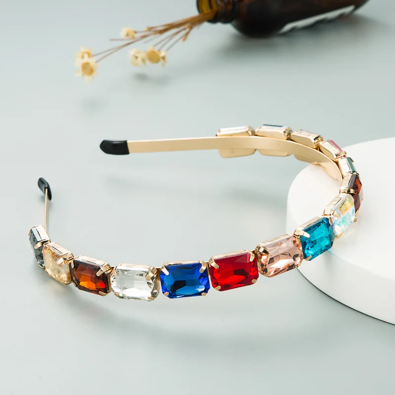 

Alloy Luxury Crystal Princess Hairbands Round Square Oval Rhinestone Headbands For Women Girls Fashion Hair Accessories