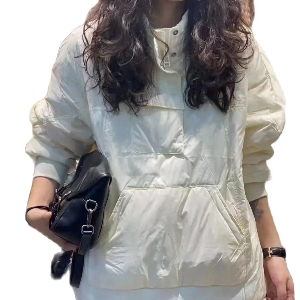 

M.Y.FANTASY 2021 Winter New Fashion Warm Stand Collar Pullover Lightweight Down Jacket Women's Jacket Korean Casual White Duck D