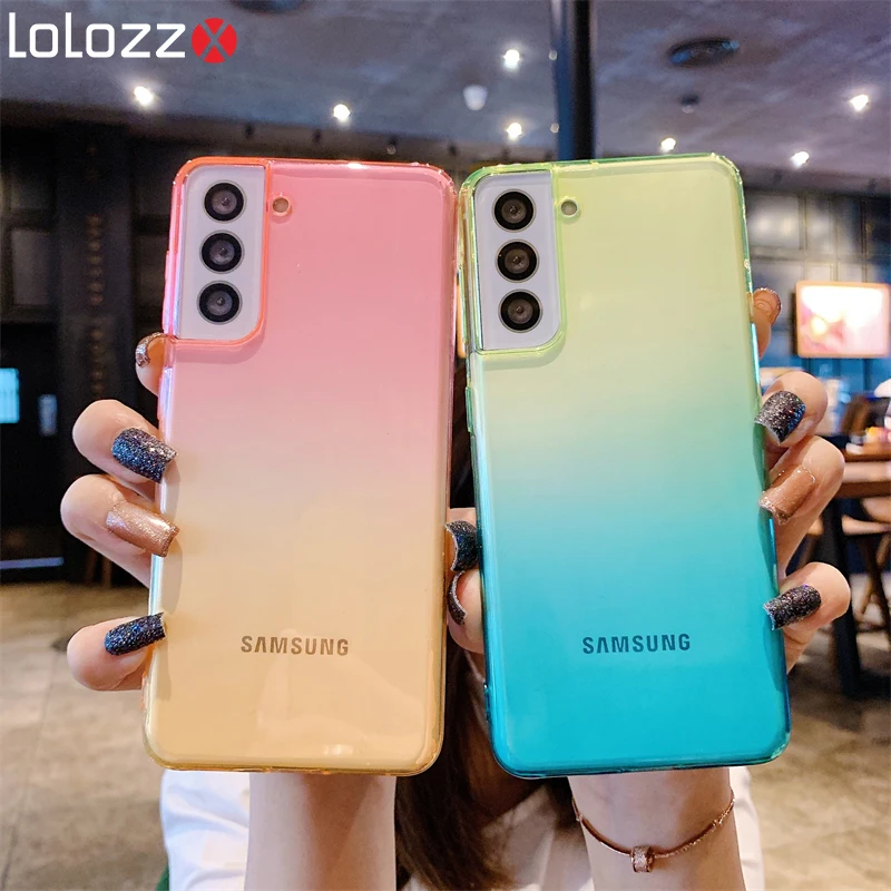 Прозрачный градиентный противоударный чехол для сотового телефона Samsung Galaxy A51 A71