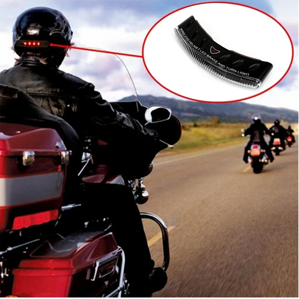 ITimo Motorcycle Accessories Warning Light Brake and Turn Signal 8 LED 2.4G Wireless Helmet Lamp |