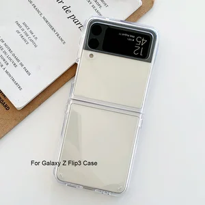 for samsung galaxy z flip 3 case slim soft transparent high clear hard pc phone cases on for galaxy z flip 3 zflip 3 flip3 cover free global shipping