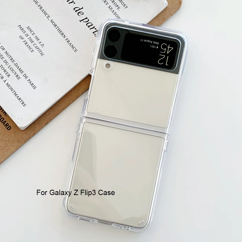 Чехол для Samsung Galaxy Z Flip 3 тонкий мягкий прозрачный высокопрозрачный жесткий чехол