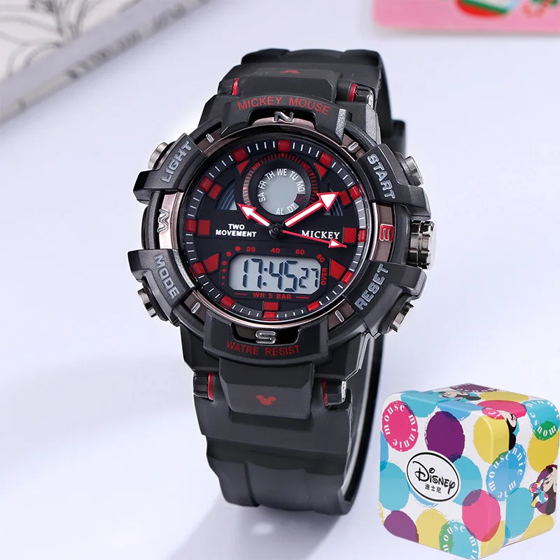 Цифровые кварцевые наручные часы Disney с Микки Маусом водонепроницаемые