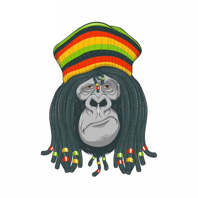 

Мультяшная Автомобильная виниловая наклейка Gorilla rastafaa, автомобильные аксессуары, автомобильное окно, автомобильный Стайлинг, наклейка из ПВХ 13 см * 10 см, царапины