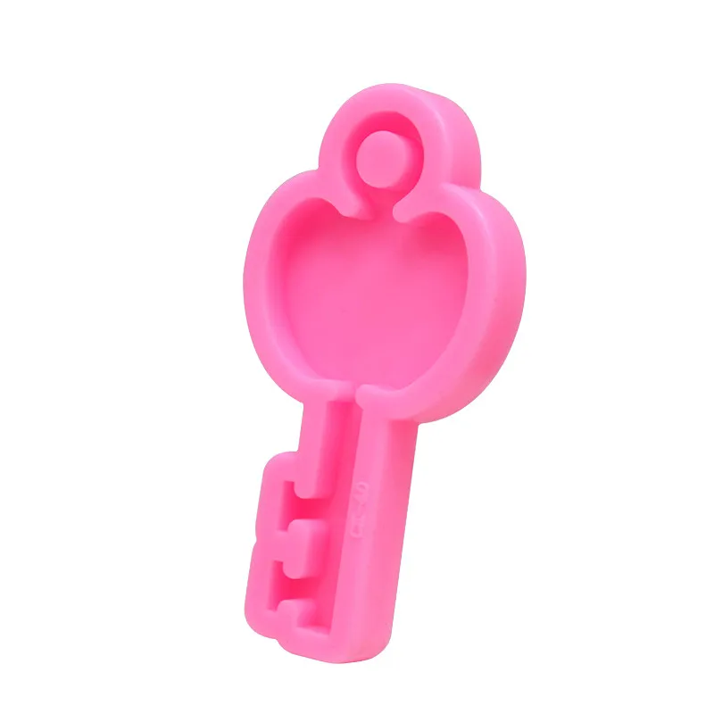 

1PCS Bright Apple Key Shape Silicone Molds For Fondant Chocolate Clay Resin Crafts Or Food Mold With Keychain Hole Resin Mold