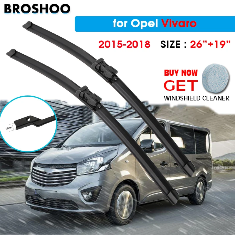 

Щетка стеклоочистителя автомобиля для Opel Vivaro 26 "+ 19" 2015-2018 Авто стеклоочистители ветрового стекла лезвия окно подходит кнопочный рычаг