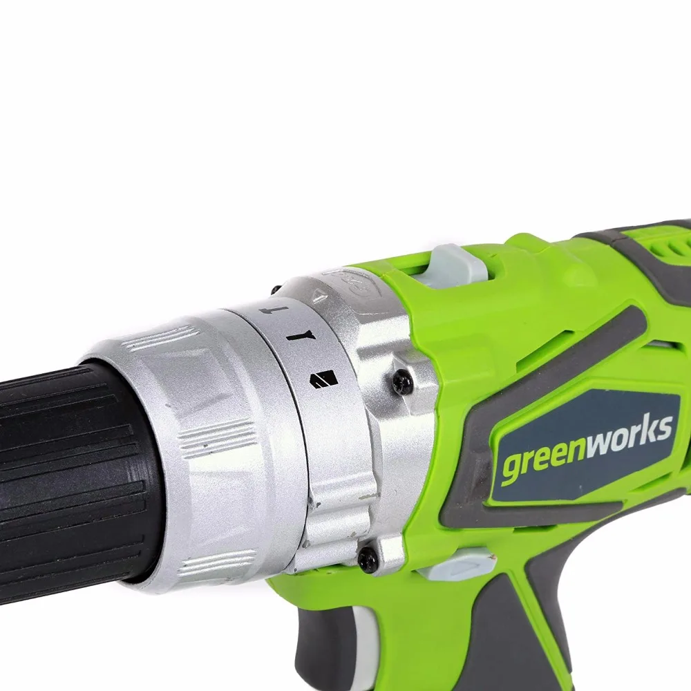 Greenworks 24 В двойная скорость Электрический шуруповерт 60н. М ударная Аккумуляторная дрель Аккумуляторные Бытовые электроинструменты