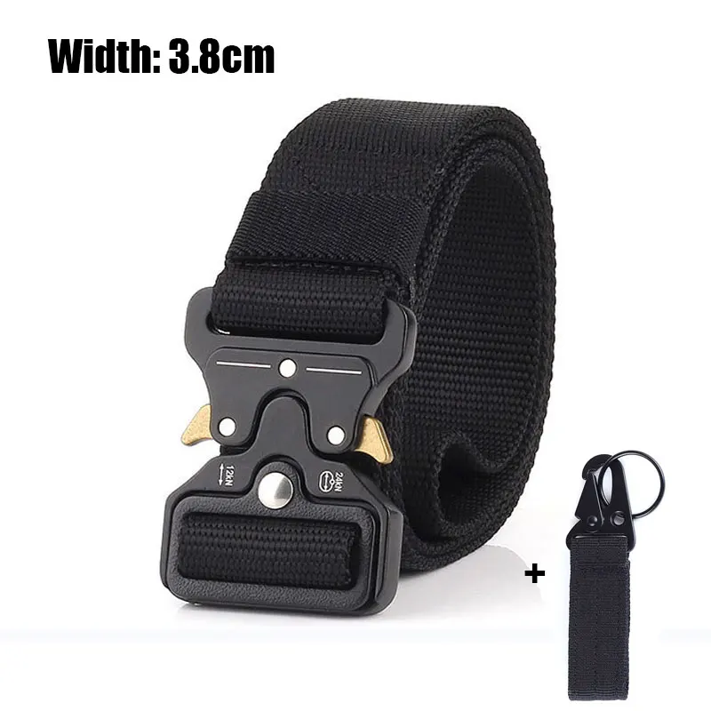 Belt and 1hook Мужской ремень тактический военный Molle джинсы нейлоновые ремень армейский боевой безопасности черный ремень с металлической пряжкой аварийный пояс для выживания - Цвет: Belt and 1hook