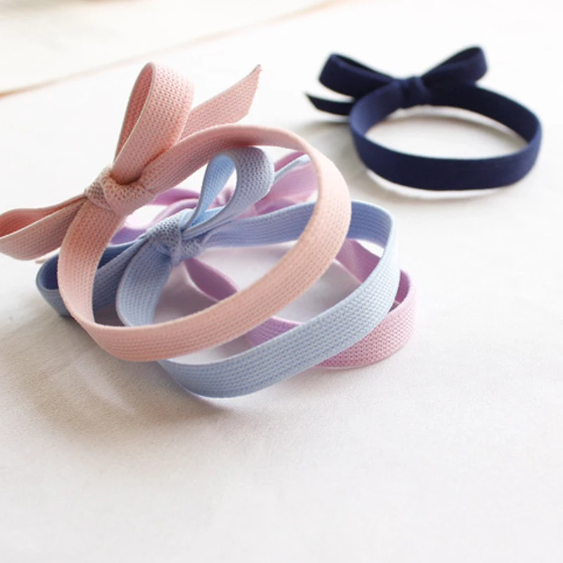1 шт. высокая эластичная резинка для волос с бантом женщин и девочек одноцветные