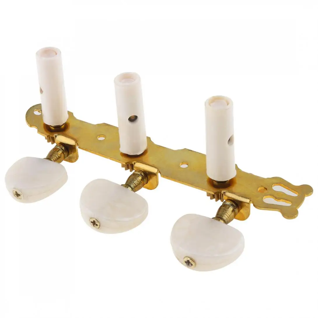 

Guitar Tuning Pegs 1pair Gold Plated Classical Folk Guitar Tuning Pegs with Simulation Pearl Semicircle Buttons Machine Heads