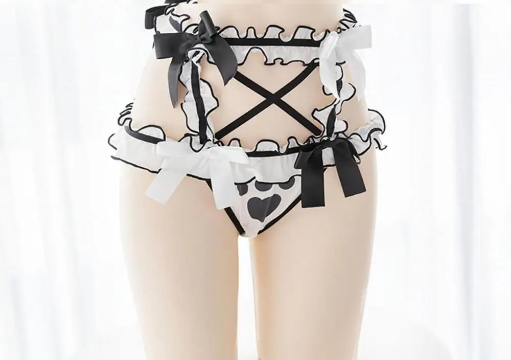 Женский комплект нижнего белья с открытой грудью Милая Черная белая панда