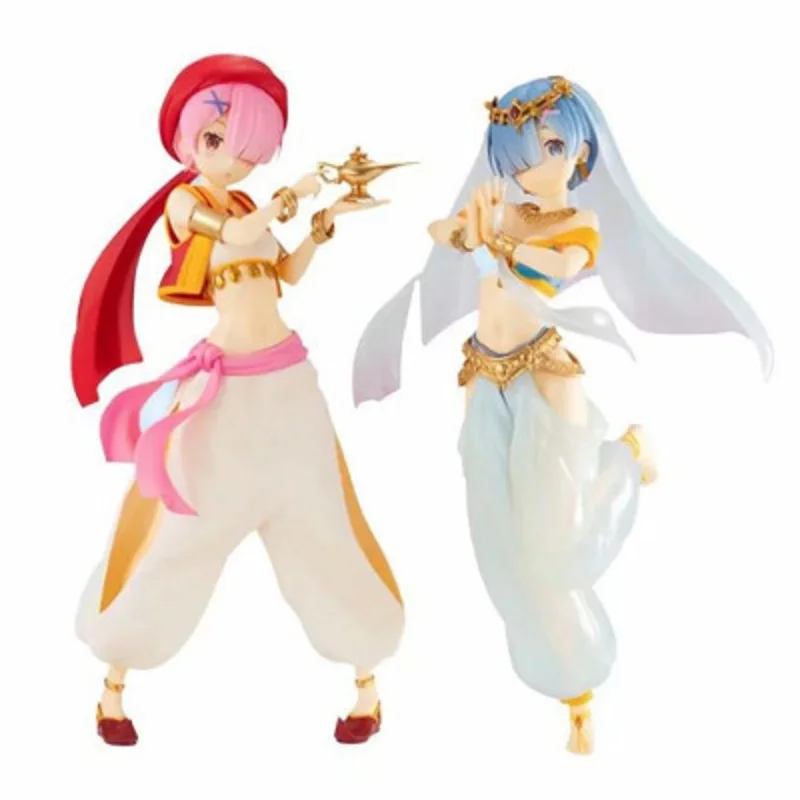 22cm Rem Anime Re:Life In A Different World From Zero EXQ Rem Ram Arabian Nights PVC Action Figure Figurine Model Toys Gift andrew lang the arabian nights entertainments