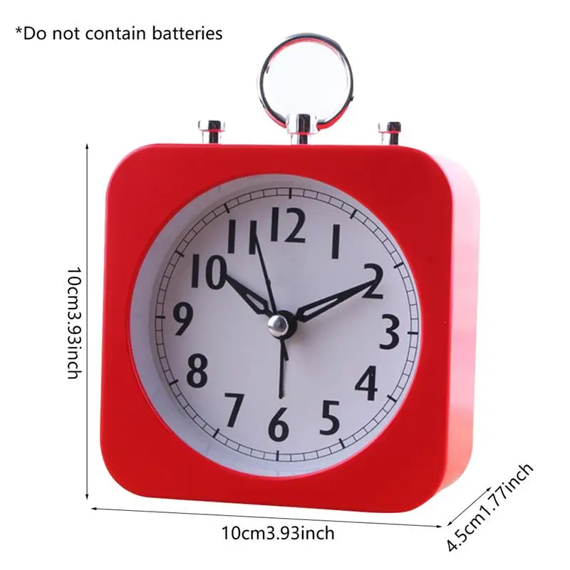 

Alarm Clock Plastic Square Mute Battery Power Small Alarm Clock for Kids Bedroom Travel Desk Home Decor