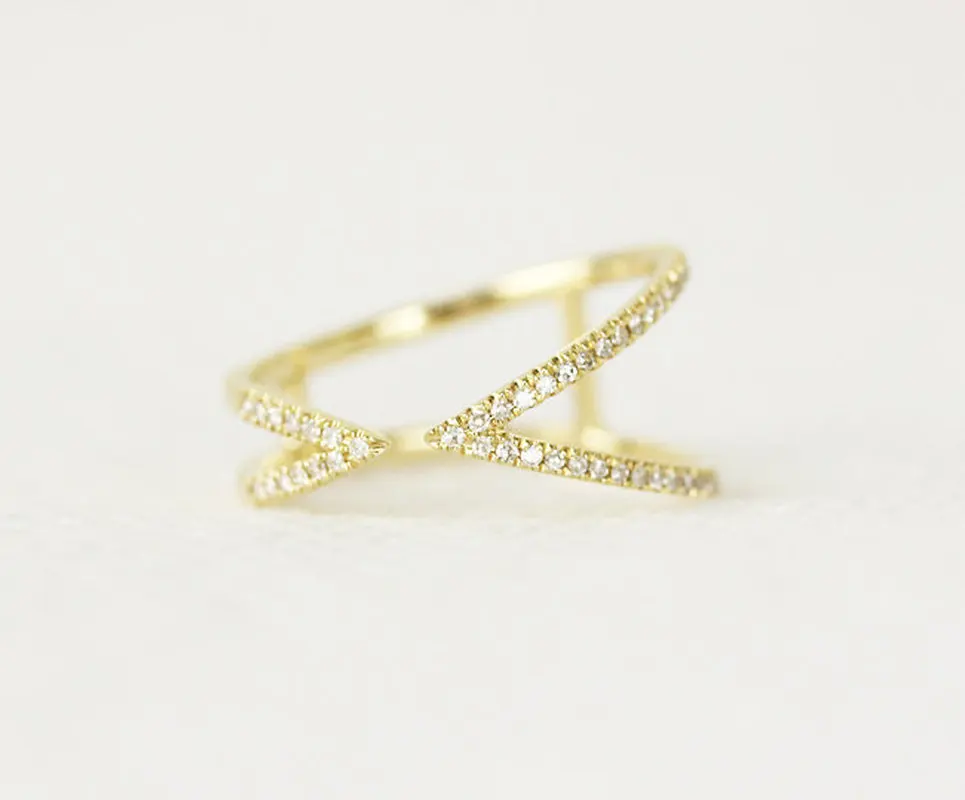 

925anillos Silver Korean Style Personalized 14k Yellow Gold Cross Female Elegant Opening Adjustable Girl Trend Ladies Ring