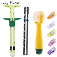 13pcs sewing tools quilting seam roller 5 in 1 sliding gauge sewing ruler sewing clips diy quilting fabric home decoration