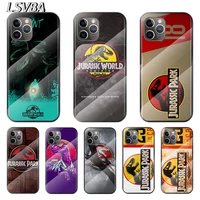 jurassic park dinosaurs for apple iphone 12 11 8 7 6 6s xs xr se x 2020 pro max mini plus tempered glass cover phone case