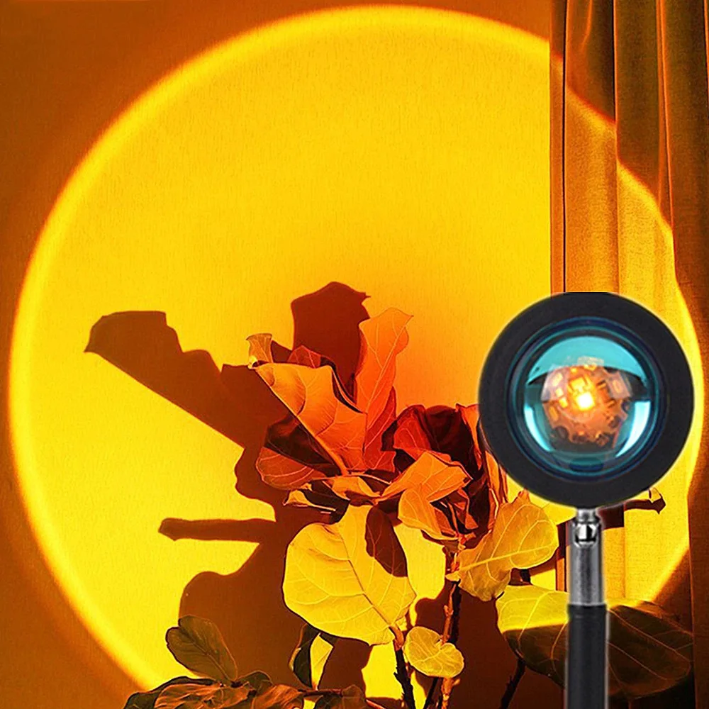

USB Sunset Projector Lamp Led Night Light for Home Bedroom Coffee Shop Bar Atmosphere Photography Background Wall Decoration