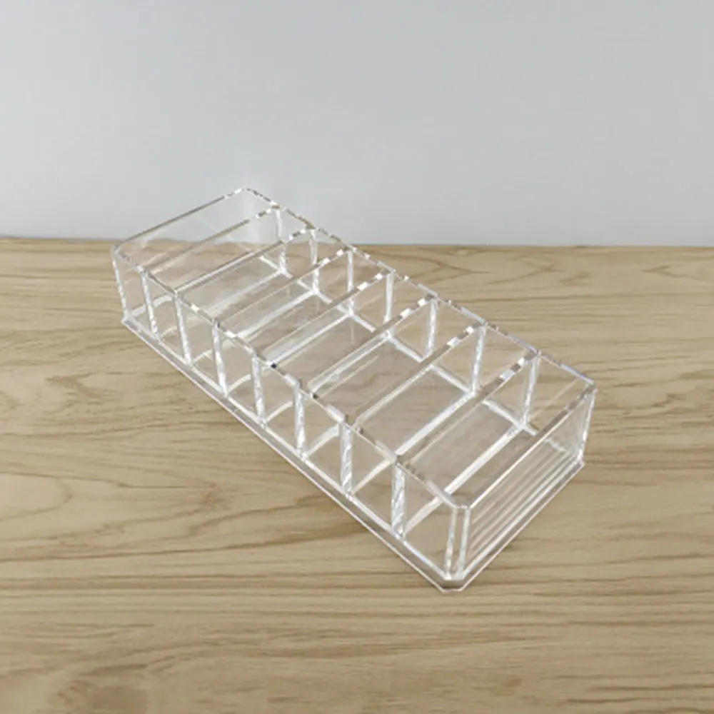 

8 grid Transparent Plastic Makeup Organizer CC Cream Storage Box Cosmetic Makeup Holder Cabinet Powder Display Box maquillaje