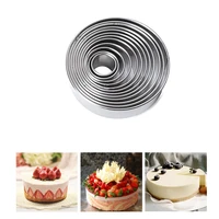 set of 12 stainless steel round mousse ring cutter cutting mould cake mould donut fondant sugar mould