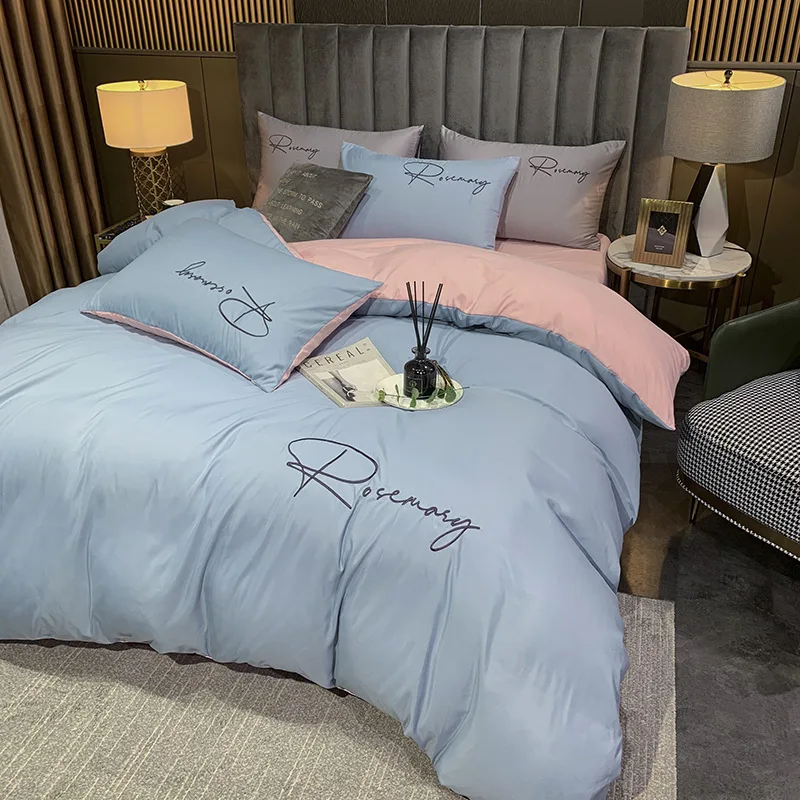 Постельное белье с вышивкой в скандинавском стиле простые однотонные