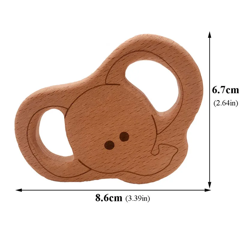 baby teether C838 Лидер продаж, детский Пищевой Деревянный прорезыватель, мультяшная собака в форме слона, Детские Прорезыватели для кормления, безопасные Прорезыватели для новорожденных, игрушки в подарок - Цвет: baby teether C838