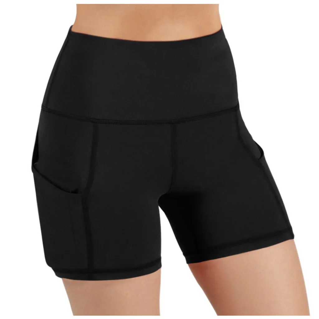 

Women Short Femme Shorts Sets Lady Solid Pocket High-waist Hip Stretch Underpants Running Fitness Yo-ga Traf Ropa Mujer 2021#20