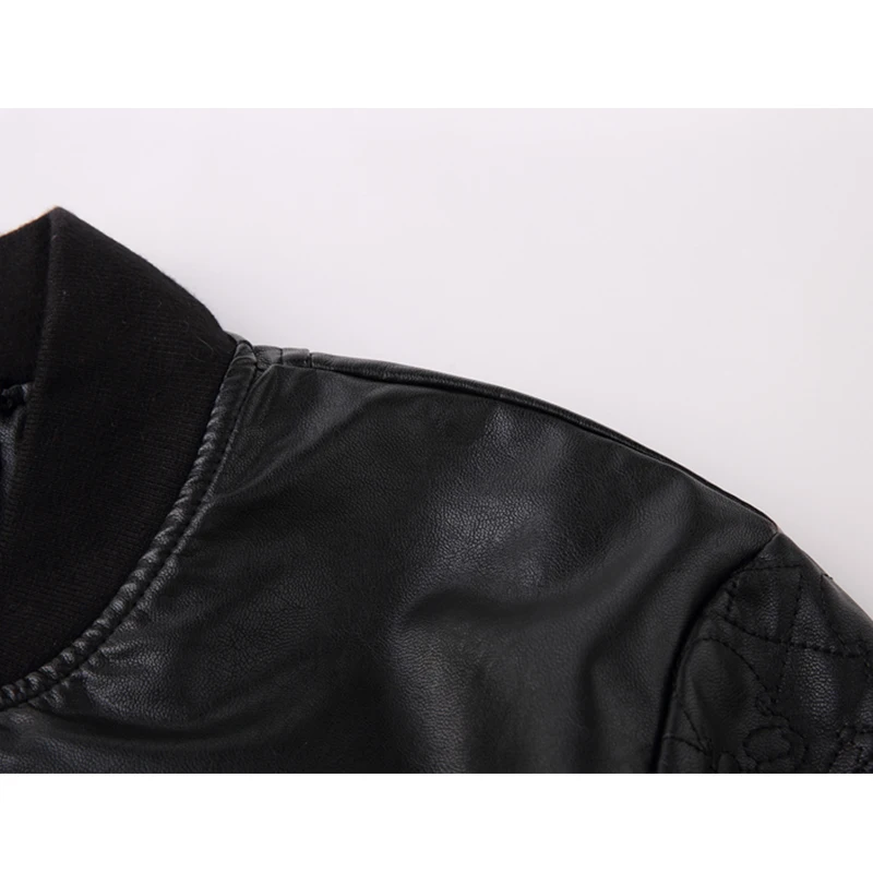 

European Style black plein brand skulls men pu jacket brand luxury men Outerwear & Coats black pu leather slim jacket for men