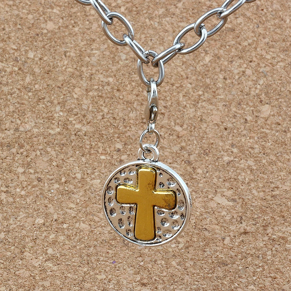 50 шт. крест Распятие Религия легированные Подвески бусины с Лобстер браслет