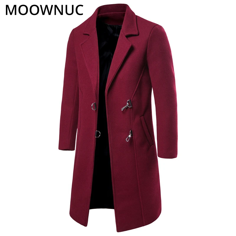 Длинное шерстяное пальто мужская одежда мужские зимние осенние модные деловые