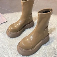 lapolaka fashion women shoes ins concise female boots flat heel slip on ankle boots with med platform winter boots for dress