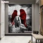 Бриллиантовая картина с красными крыльями и опавшим ангелом, 5D, вышивка крестиком, полноформатная Алмазная картина, домашний декор, алмазная вышивка сделай сам
