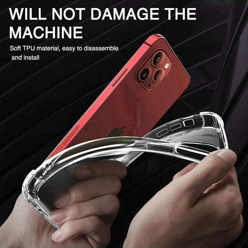 

Transparent Protection Phone Case For iPhone 11 12 Pro Max Silicone Soft cases For iPhone X XS Max XS XR Shockproof Back Cover