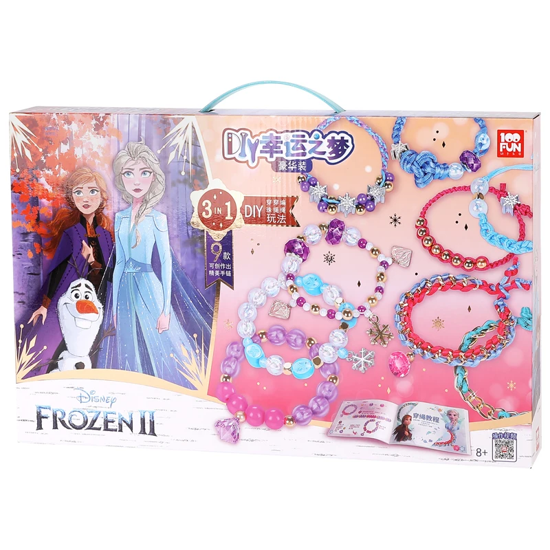 

Disney girls Frozen 2 Bracelet Machine Sticker 3 in 1 3D Handmade DIY Play House kids Toy gift