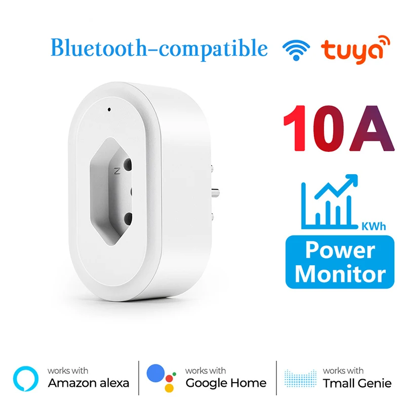 

Brazil Smart Socket WIFi Smart Plug With Tuya SmartLife Power Timer Voice Control 16A Surge Protector Work For Alexa Google Home