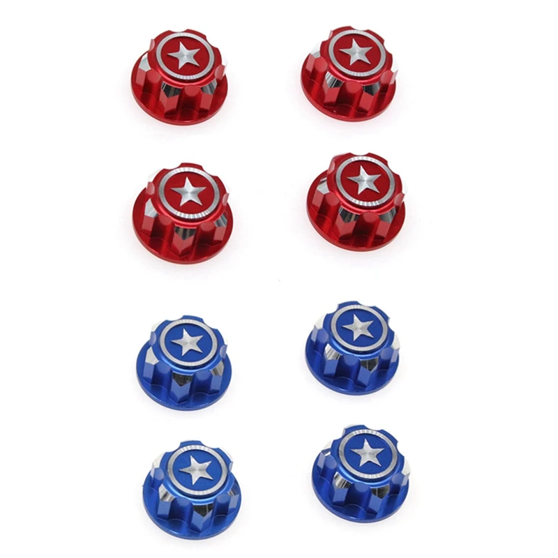 

8PCS Aluminum 17mm Hex Wheel Nuts Dustproof Anti-Skid Non-Slip for Traxxas X-Maxx Summit E-Revo ARRMA 1/8 Blue & Red