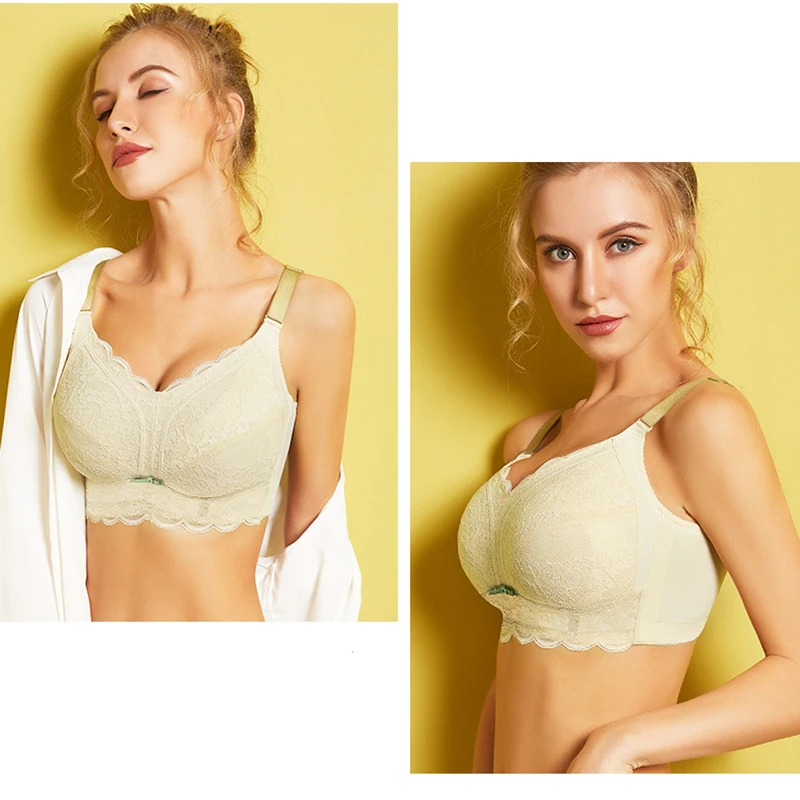 Wireless Minimizer Bra for Women Full Coverage Non Padded Lace Underwear Push Up Bras Female Lingerie 36 38 40 42 D E F G H I J