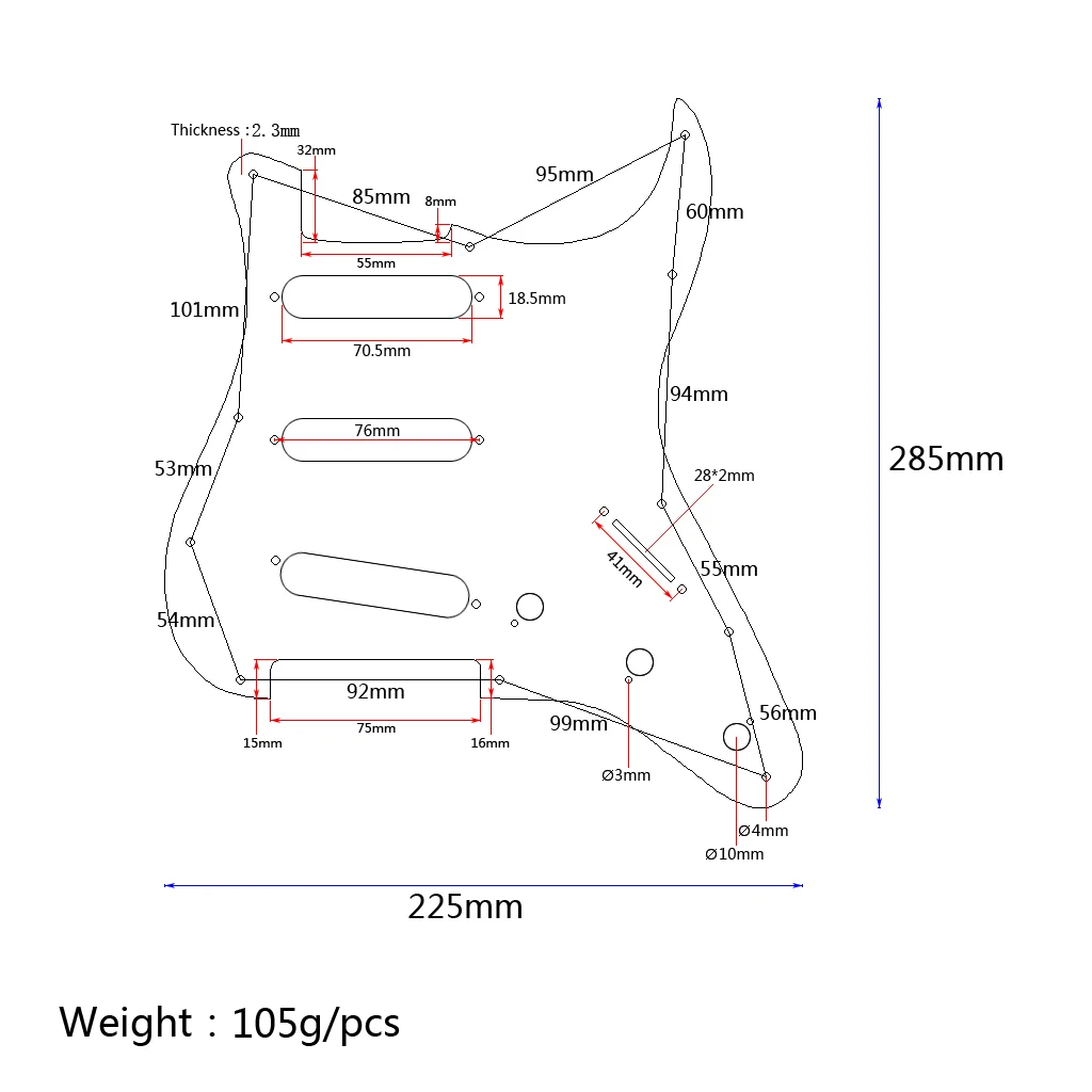 Полированный 1 Набор ПВХ пластик SSS сменный фиксатор для электрогитары накладка