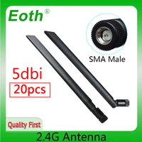 eoth 20pcs 2 4g antenna 5dbi sma male wlan wifi 2 4ghz antene pbx iot module router tp link signal receiver antena high gain