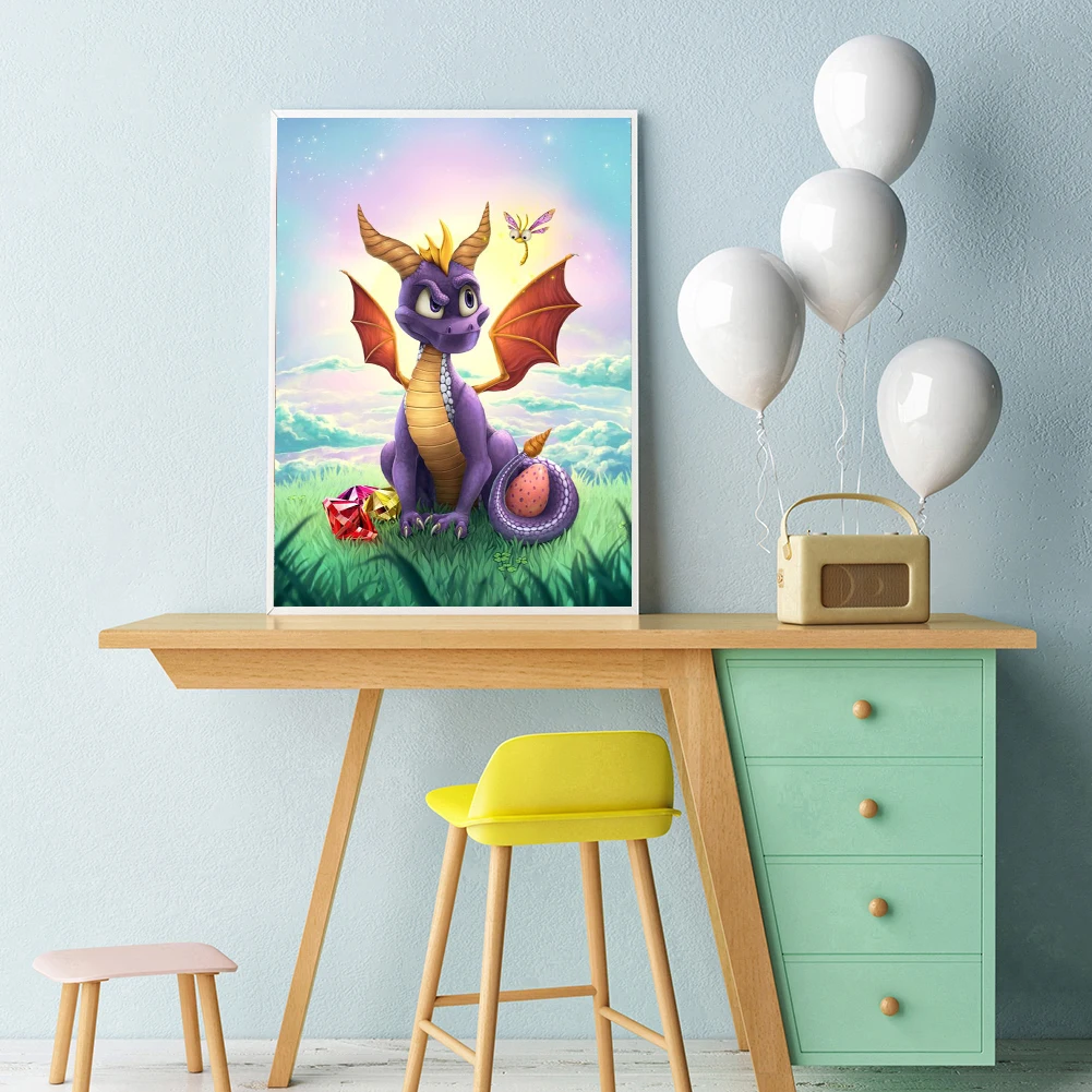 5D мультяшный динозавр рисунок Полный алмаз картина фотообои разы DIY украшение