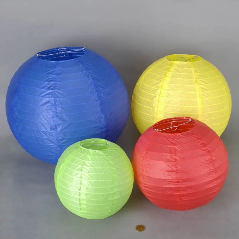 Круглые Китайские бумажные фонарики 10 шт. 20 см 25 30 35 аксессуары для украшения дома