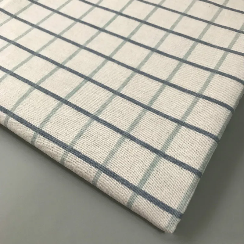 Plaid Series Geometric Patterns Printed Cotton Linen Fabric DIY Sewing Linen Cotton Fabric Canvas Material Tablecloth Pillowcase